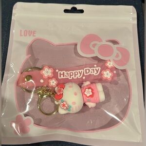 Hello Kitty Flower girl Keychain NEW